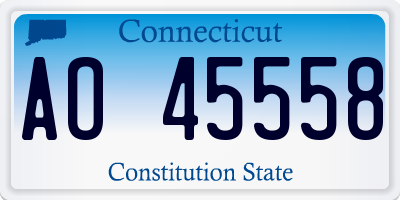 CT license plate AO45558