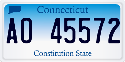 CT license plate AO45572