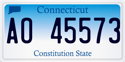 CT license plate AO45573