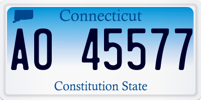 CT license plate AO45577