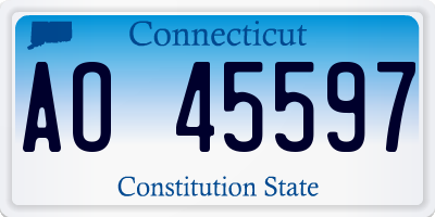 CT license plate AO45597