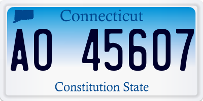 CT license plate AO45607