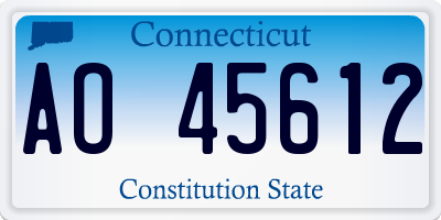 CT license plate AO45612