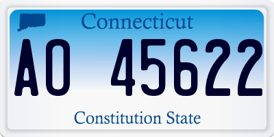 CT license plate AO45622