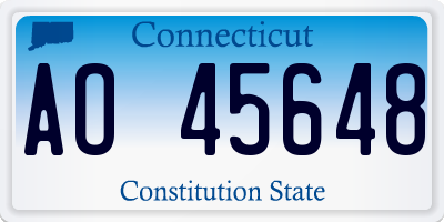 CT license plate AO45648