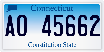 CT license plate AO45662