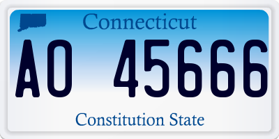 CT license plate AO45666