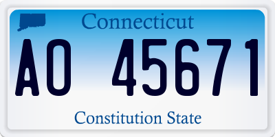 CT license plate AO45671