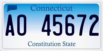 CT license plate AO45672