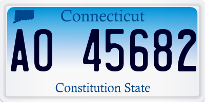 CT license plate AO45682