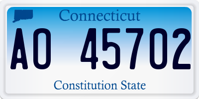 CT license plate AO45702