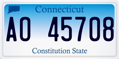 CT license plate AO45708