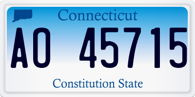 CT license plate AO45715