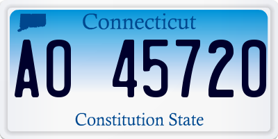 CT license plate AO45720