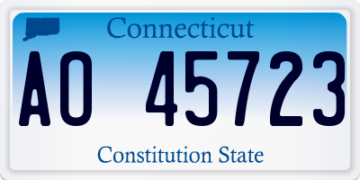 CT license plate AO45723