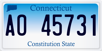 CT license plate AO45731