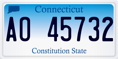 CT license plate AO45732
