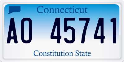 CT license plate AO45741