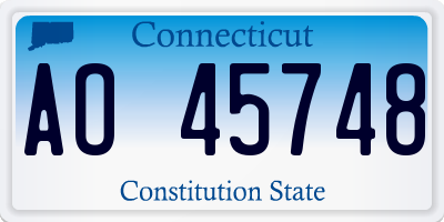 CT license plate AO45748