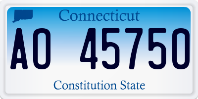 CT license plate AO45750