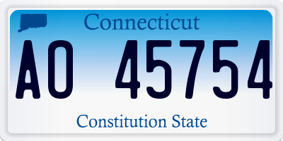 CT license plate AO45754