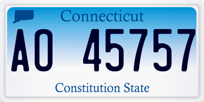 CT license plate AO45757