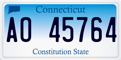 CT license plate AO45764