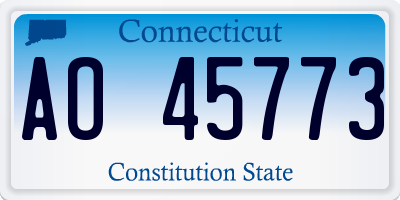 CT license plate AO45773