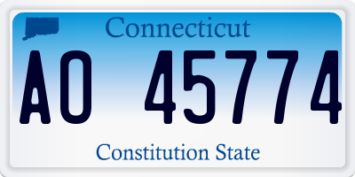 CT license plate AO45774