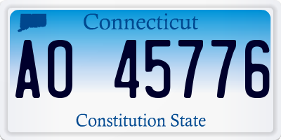CT license plate AO45776