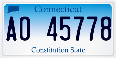 CT license plate AO45778
