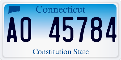 CT license plate AO45784