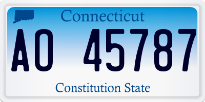 CT license plate AO45787