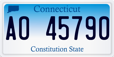 CT license plate AO45790