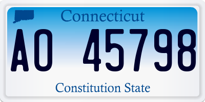 CT license plate AO45798