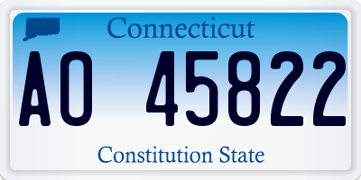 CT license plate AO45822