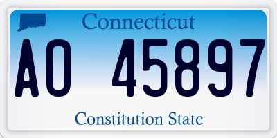 CT license plate AO45897