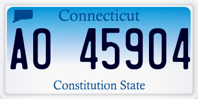 CT license plate AO45904