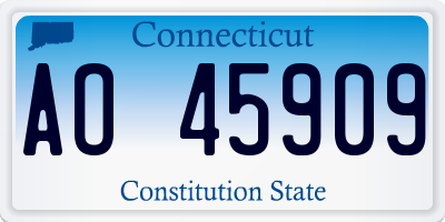 CT license plate AO45909