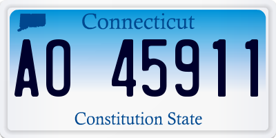 CT license plate AO45911