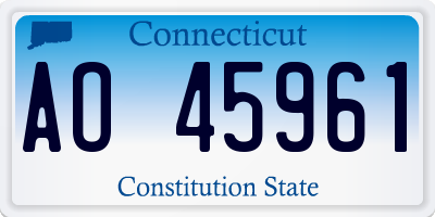 CT license plate AO45961