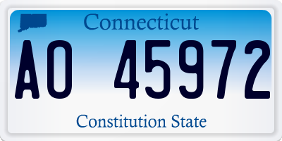 CT license plate AO45972
