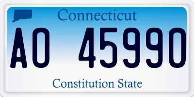 CT license plate AO45990