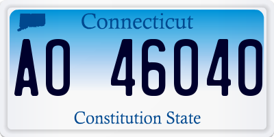 CT license plate AO46040