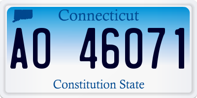 CT license plate AO46071