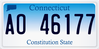 CT license plate AO46177