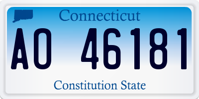 CT license plate AO46181
