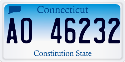 CT license plate AO46232