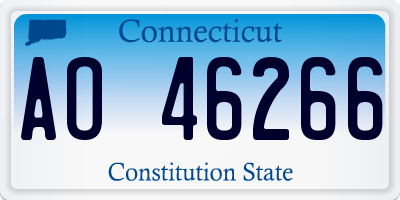 CT license plate AO46266