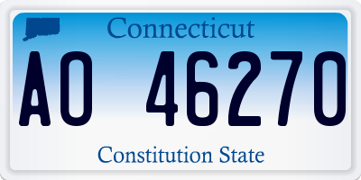 CT license plate AO46270